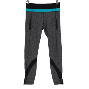 Lululemon Leggings Gray Inspire Tight II Mesh Panel Workout Yoga Pants